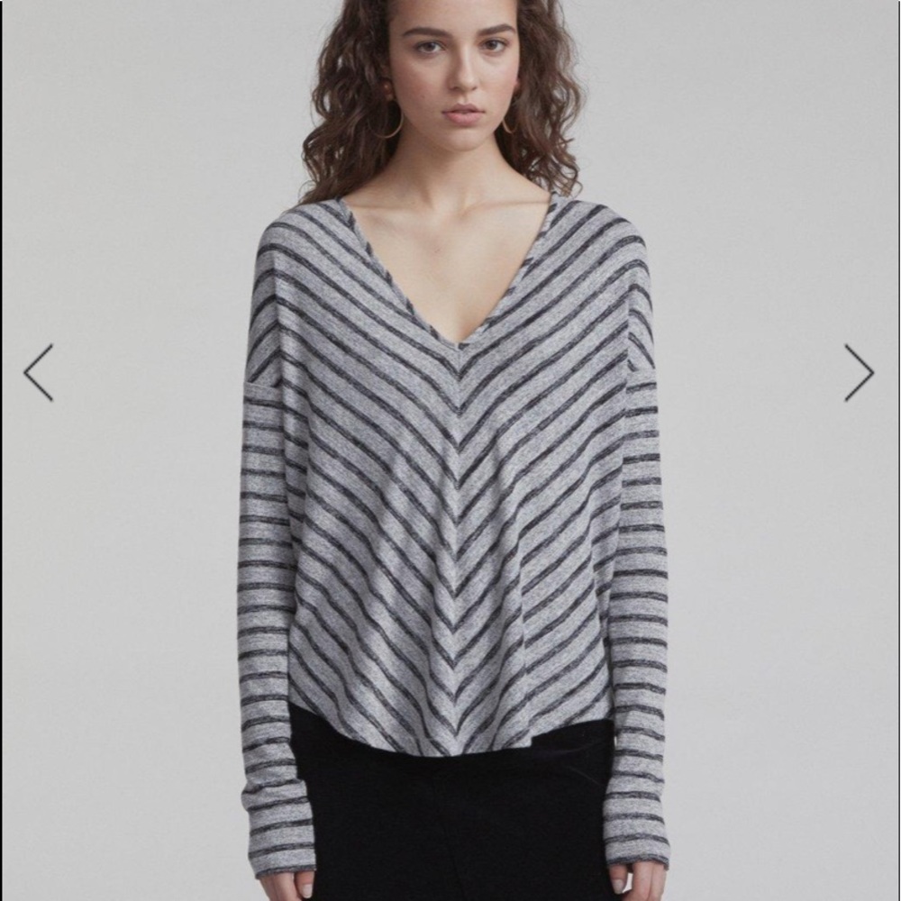 rag & bone striped v-neck sweater